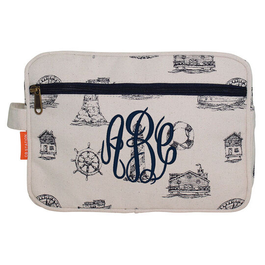 Personalized Nautical Navy Canvas Travel Bag